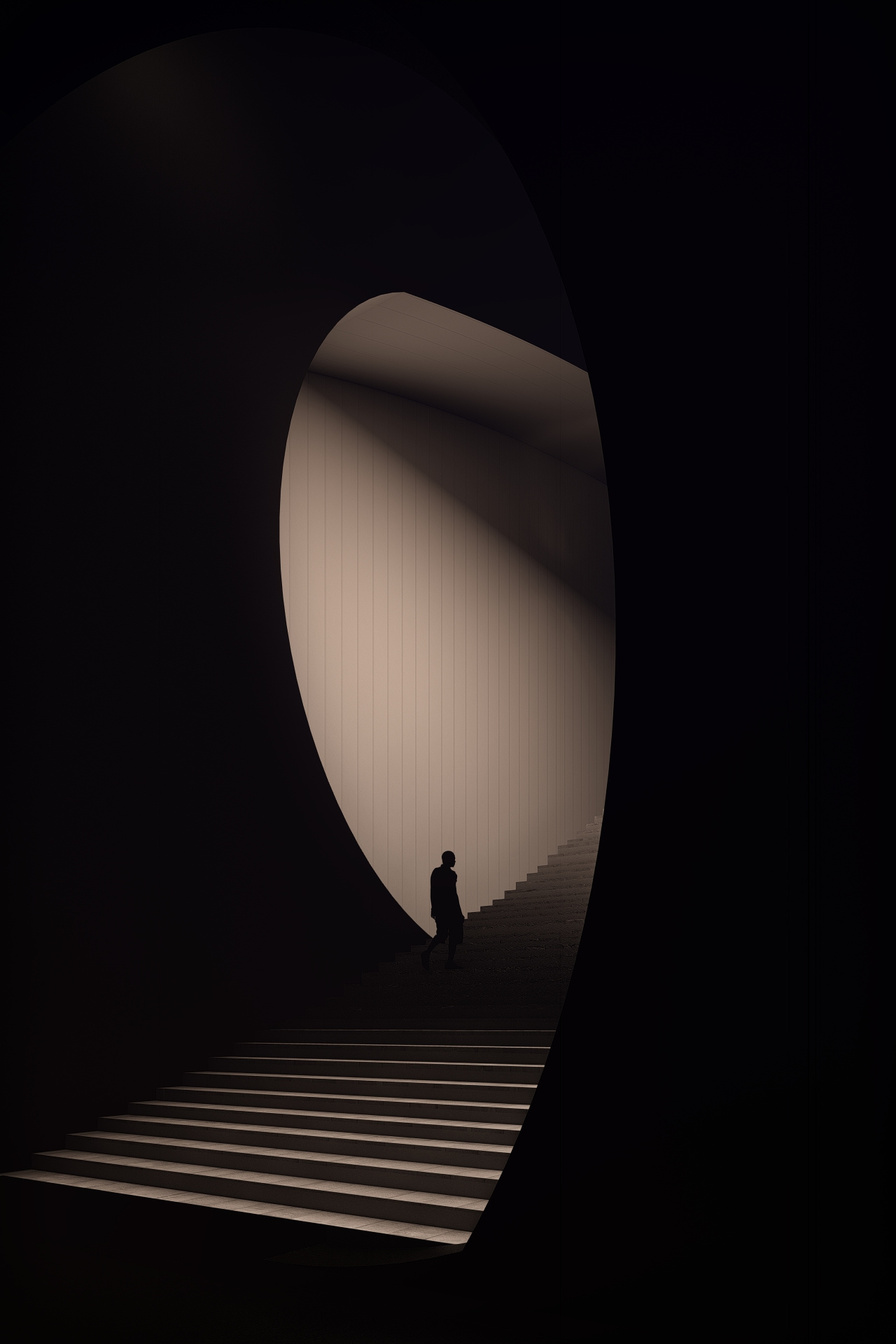 Architectural visualization &mdash; sculptural staircase